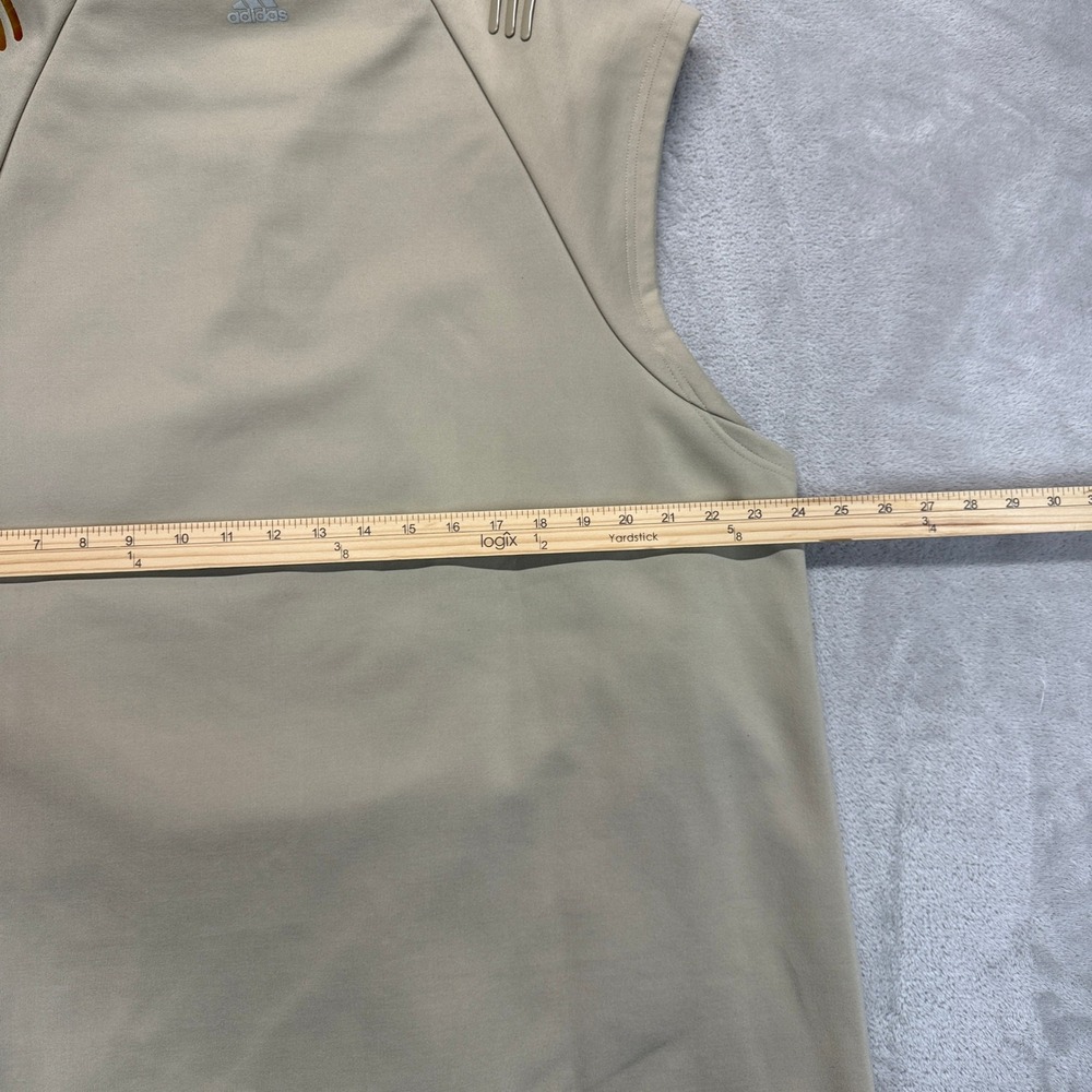 adidas Men's Sleeveless Vest in Tan with Black Trim - Picture 11 of 12